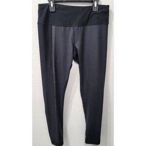 90 Degree by Reflex Womens Two-Tone Black Ankle Leggings Size M